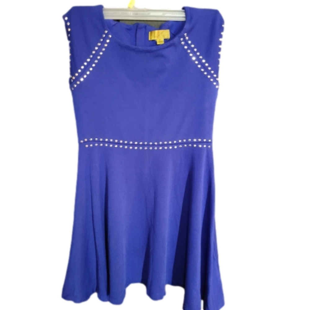 Nicole Miller,  blue with sequins mini dress,NWT, Size M